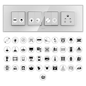 352 self adhesive white switch board stickers  switch id vinyl sticker decal  41 design  352 stickers  white base amp black icons