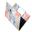 Full Laptop Skin Stickers HD Quality Sticker for Laptops Upto 15.6" (Dustproof|Waterproof|Scratchproof|Reusable) - BE Gry Marble FL