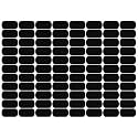 Pack of 88 Vinyl Mason Jar Stickers (2.5in * 1.25in) for Glass Bottles &amp; Any Kitchen Storage Container | Waterproof | Residue Free | Reusable | Black | MJS Rectangular Curve