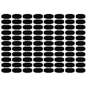 Pack of 88 Vinyl Mason Jar Stickers (2.5in * 1.25in) for Glass Bottles &amp; Any Kitchen Storage Container | Waterproof | Residue Free | Reusable | Black | MJS Curve