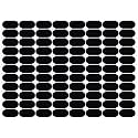 Pack of 88 Vinyl Mason Jar Stickers (2.5in * 1.25in) for Glass Bottles &amp; Any Kitchen Storage Container | Waterproof | Residue Free | Reusable | Black | MJS Oval &amp; Rectangle