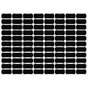 Pack of 88 Vinyl Mason Jar Stickers (2.5in * 1.25in) for Glass Bottles &amp; Any Kitchen Storage Container | Waterproof | Residue Free | Reusable | Black | JS Rectangular Cut