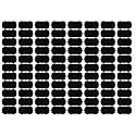 Pack of 88 Vinyl Mason Jar Stickers (2.5in * 1.25in) for Glass Bottles &amp; Any Kitchen Storage Container | Waterproof | Residue Free | Reusable | Black | MJS Wave Flower