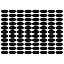 Pack of 88 Vinyl Mason Jar Stickers (2.5in * 1.25in) for Glass Bottles &amp; Any Kitchen Storage Container | Waterproof | Residue Free | Reusable | Black | MJS Oval