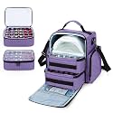 BAFASO Nail Polish Organizer Holds 48 Bottles and a Nail Lamp, Purple