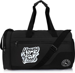 bag-age 25 l gym duffel bag - bg-7802 water resistant gym bag for men  women with shoe compartment - black