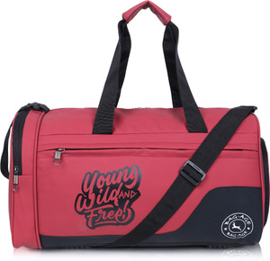 bag-age 25 l gym duffel bag - bg-7802 water resistant gym bag for men  women with shoe compartment - red