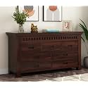 Solid Sheesham Wood Walnut Finish Chest of Drawer, 7 Compartment Dresser, Storage Organizer Sideboard Closet, Kitchen Cabinet, Cupboard Furniture for Bedroom, Living Room, Home &amp; Office