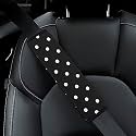 Bagea-Ka 2 Pack Car Seat Belt Pad Cover Polka Dot Black and White Simple Pattern for Adults Kids, Universal Soft Safety Belt Shoulder Strap Cushion Protector for Backpack Bag Straps Cover