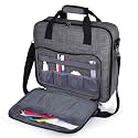 BAGLHER Cross Stitch &amp; Embroidery Organizer Bag - Large Portable Project Storage with 3 Compartments, Travel Friendly Carrying Case for 11.2" Hoops, Threads, Supplies (Gray)
