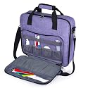 BAGLHER Cross Stitch &amp; Embroidery Organizer Bag - Large Portable Project Storage with 3 Compartments, Travel Friendly Carrying Case for 11.2" Hoops, Threads, Supplies (Purple)