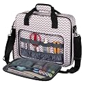 BAGLHER Cross Stitch &amp; Embroidery Organizer Bag - Large Portable Project Storage with 3 Compartments, Travel Friendly Carrying Case for 11.2" Hoops, Threads, Supplies (Stripe)