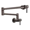 BAGNOLUX Venetian Bronze Pot Filler, Wall Mount Commercial Pot Filler Faucet Over Stove, Brass Copper Material Kitchen Folding Faucet with Stretchable Double Joint Swing Arm 23.4 inch
