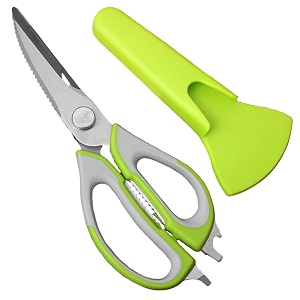 bagonias 10-in-1 multifunctional kitchen scissors  stainless steel heavy duty shears with magnetic holder  bottle opener peeler nut cracker cutter knife amp scale remover 1 pc random color