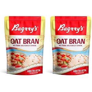 bagrry39s oat bran 400gm pouch  high in fibre amp protein  good digestive health  helps reduce cholesterol amp manges weight pack of 2