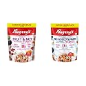 Bagrry’s Crunchy Fruit & Nut Muesli with 30% Real Fruits, Nuts & Seeds– 750G | 16 Real & Freeze + Bagrry’s No Added Sugar Muesli with Fruits, Nuts & Seeds – 700g | High Fibre & Protein | 0%