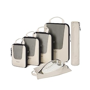 BAGSMART Compression Packing Cubes 6 Set Suitcase