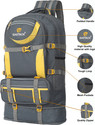 Bagtack Hi-Capacity Travel Rucksack Outdoor Sport Hiking Bag Trekking Bag 65 L Rucksack - 65 L (Grey)