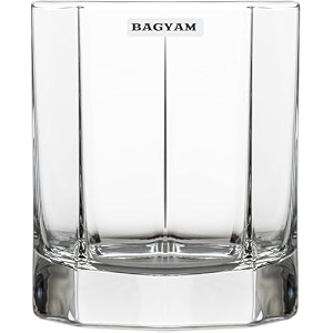 crystal whiskey glass - premium drinking glasses set for whiskey wine juice scotch vodka boubon beer cocktail soda sharbat hexagon 4 pieces