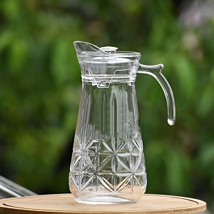 premium glass jug 18liters multipurpose jug easy pour amp strong handle transparent beverage carafe for home office pitcher for serve water milk juice lassi cocktail ideal for gift