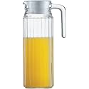 Premium Glass Jug, 1.1L, Multipurpose Jug, Easy Pour &amp; Strong Handle, Transparent Beverage Carafe for Home, Office, Pitcher for Serve Water, Milk, Juice, Lassi, Cocktail, Ideal for Gift