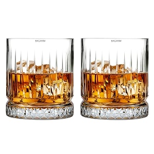 whiskey glass set - whiskey glasses set of 2 premium - bar glasses for scotch bourbon liquor wine cocktail drinks - 340ml