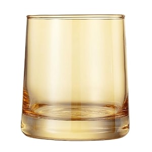 bagyam - crystal whiskey glasses - 340 ml heavy base premium glasses set for drinking water juice wine whiskey rum amp cold-drinks gold color 4 pieces