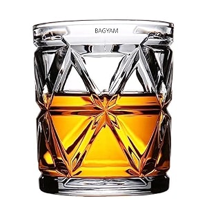 premium crystal whiskey glass - big size 360ml - transparent glass set for whiskey wine juice liquor scotch beer cocktail - home bar amp party drinks pr triangle 6 pieces