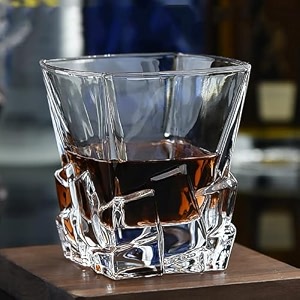 premium crystal whiskey glass - big size 360ml - transparent glass set for whiskey wine juice liquor scotch beer cocktail - home bar amp party drinks stone 6 pieces