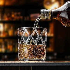 premium crystal whiskey glass - big size 360ml - transparent glass set for whiskey wine juice liquor scotch beer cocktail - home bar amp party drinks pr chex 6 pieces