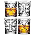 Premium Crystal Whiskey Glass - Big Size 360ML - Transparent Glass Set for Whiskey Wine Juice Liquor Scotch Beer Cocktail - Home, Bar &amp; Party Drinks (PR Triangle, 4 Pieces)