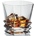 Premium Crystal Whiskey Glass - Big Size 360ML - Transparent Glass Set for Whiskey Wine Juice Liquor Scotch Beer Cocktail - Home, Bar &amp; Party Drinks (Step, 4 Pieces)
