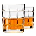 Premium Crystal Whiskey Glass - Big Size 360ML - Transparent Glass Set for Whiskey Wine Juice Liquor Scotch Beer Cocktail - Home, Bar &amp; Party Drinks (PR Square, 4 Pieces)