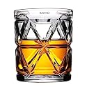 Premium Crystal Whiskey Glass - Big Size 360ML - Transparent Glass Set for Whiskey Wine Juice Liquor Scotch Beer Cocktail - Home, Bar &amp; Party Drinks (PR Triangle, 6 Pieces)