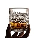 Premium Crystal Whiskey Glass - Big Size 360ML - Transparent Glass Set for Whiskey Wine Juice Liquor Scotch Beer Cocktail - Home, Bar &amp; Party Drinks (Twist, 6 Pieces) (Nobal)