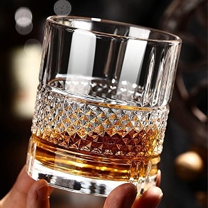 crystal whiskey glasses set of 6 tumbler for beverage glasses water glasses whiskey wine scotch cocktail - ideal for home office bar club hotel party everyday glassware