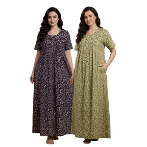 Bahumaan Cotton Nighty for Women Full Length