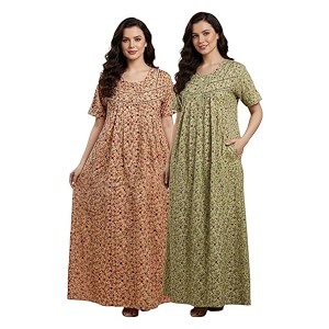 Bahumaan Cotton Nighty for Women Full Length
