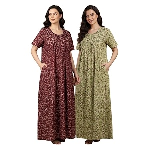 Bahumaan Cotton Nighty for Women Full Length
