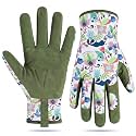 Baidast Gardening Gloves for Women Garden Gloves for Womens Thorn Proof for Women's Gifts Digging Planting Pruning Weeding(Green+White)