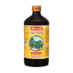 baidyanath khadirarishta -an ayurvedic formulation  helps in blood purification skin and intestinal problems 