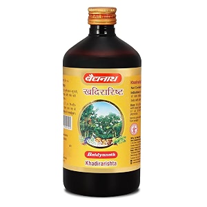 baidyanath ayurved khadirarishta - 450 ml  ayurved syrup for skin disorders  blood purifier