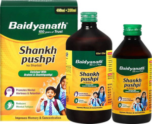 baidyanath shankhpushpi sharbat helps in mental weakness forgetfulness 450 ml