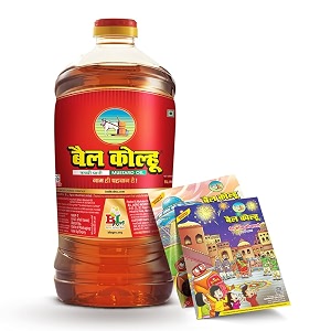 bail kolhu kachi ghani mustard oil 5l jar  cooking oil sarso ka tel  edible oil  pack of 1