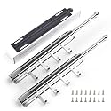 BaiNong Valet Rod for Closets Pull Out 12" Silver with 4 Hooks (2Pack)
