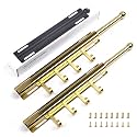 BaiNong Valet Rod for Closets Pull Out 12" Gold with 4 Hooks (2Pack)