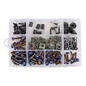 BAIONE Fairing Bolt Kit 195PCS Stainless Steel M5 M6 Motorcycle Windscreen Fairing Screws Fasteners Universal Compatible with Yamaha Honda Kawasaki Suzuki BMW Sportbike Bodywork Bolts (Blue)