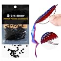 Bait Stoppers (300/600Pack), Silicone Rubber Based Fishing Bait Keeper Retainer Beads for Securing Soft Plastic Lure onto Hook Shank