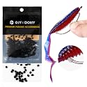 Bait Stoppers (300/600Pack), Silicone Rubber Based Fishing Bait Keeper Retainer Beads for Securing Soft Plastic Lure onto Hook Shank