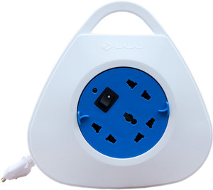 bajaj 5 meter wire 3 socket extension boards white blue 5 m